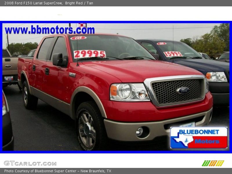 Bright Red / Tan 2008 Ford F150 Lariat SuperCrew