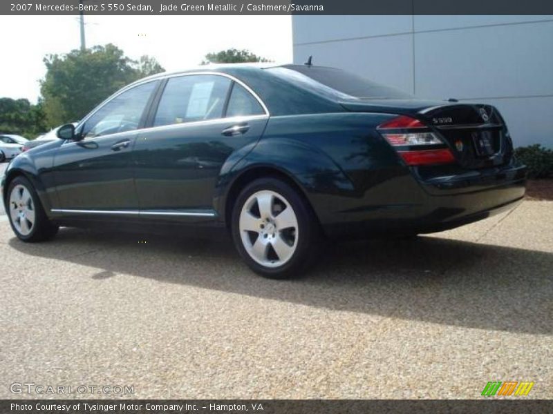 Jade Green Metallic / Cashmere/Savanna 2007 Mercedes-Benz S 550 Sedan