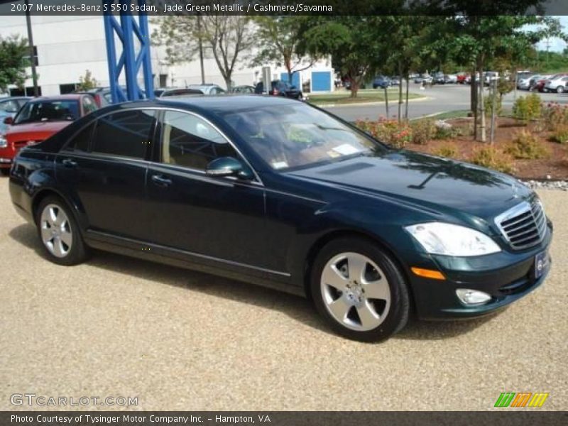 Jade Green Metallic / Cashmere/Savanna 2007 Mercedes-Benz S 550 Sedan