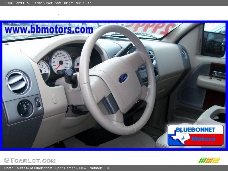 Bright Red / Tan 2008 Ford F150 Lariat SuperCrew