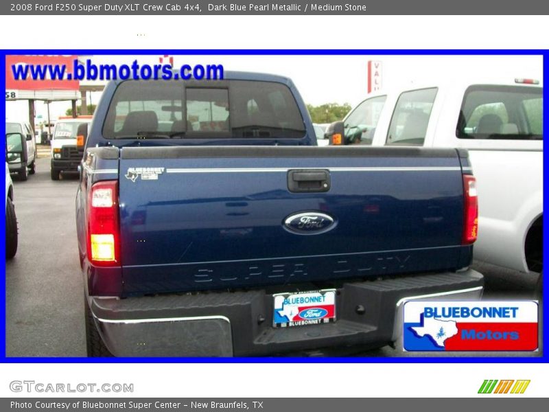 Dark Blue Pearl Metallic / Medium Stone 2008 Ford F250 Super Duty XLT Crew Cab 4x4