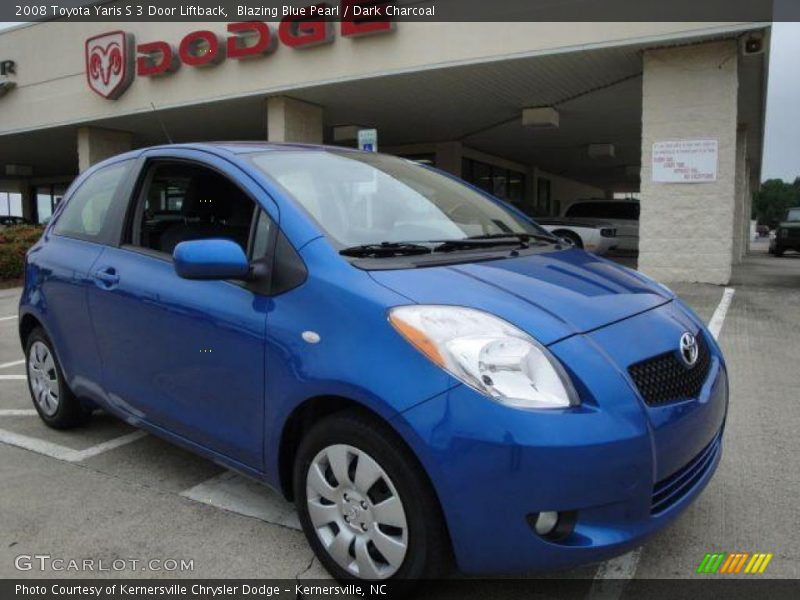 Blazing Blue Pearl / Dark Charcoal 2008 Toyota Yaris S 3 Door Liftback