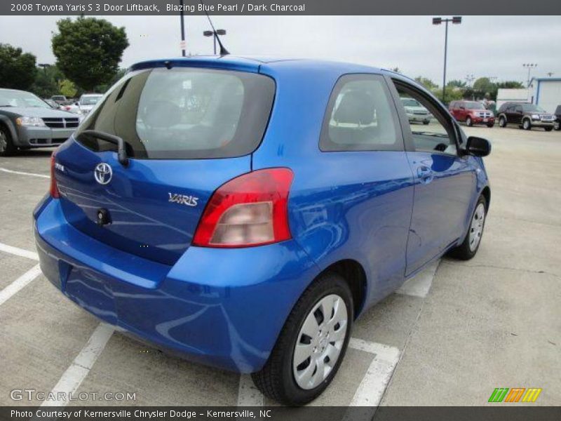 Blazing Blue Pearl / Dark Charcoal 2008 Toyota Yaris S 3 Door Liftback