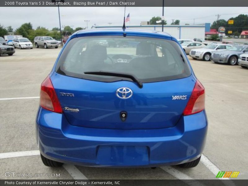 Blazing Blue Pearl / Dark Charcoal 2008 Toyota Yaris S 3 Door Liftback