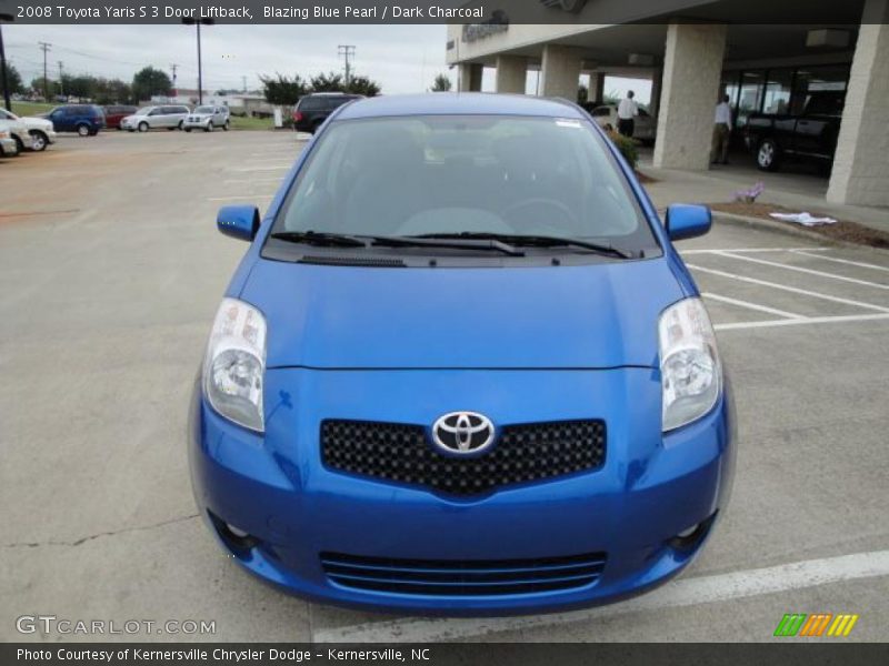 Blazing Blue Pearl / Dark Charcoal 2008 Toyota Yaris S 3 Door Liftback