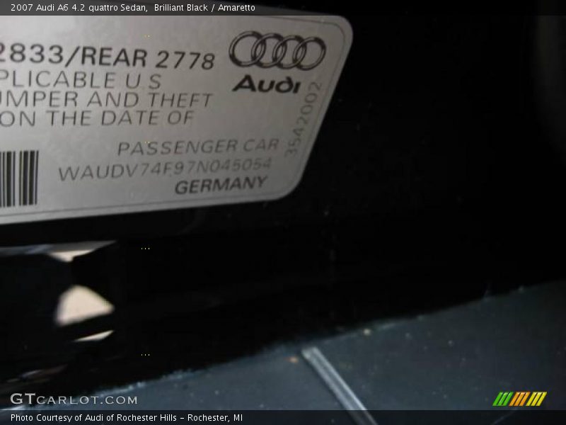 Brilliant Black / Amaretto 2007 Audi A6 4.2 quattro Sedan