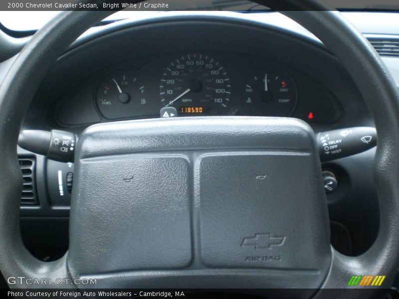 Bright White / Graphite 2000 Chevrolet Cavalier Sedan