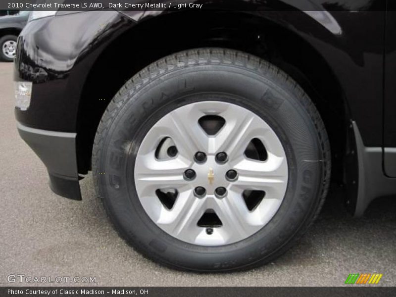 Dark Cherry Metallic / Light Gray 2010 Chevrolet Traverse LS AWD