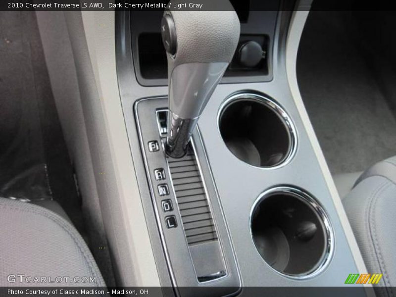 Dark Cherry Metallic / Light Gray 2010 Chevrolet Traverse LS AWD