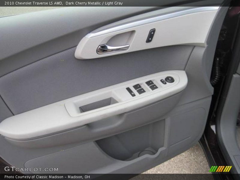 Dark Cherry Metallic / Light Gray 2010 Chevrolet Traverse LS AWD