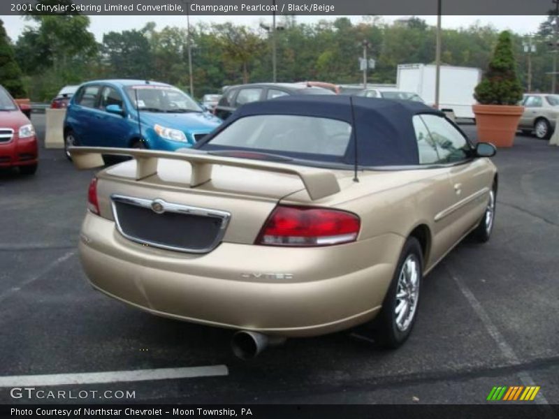 Champagne Pearlcoat / Black/Beige 2001 Chrysler Sebring Limited Convertible