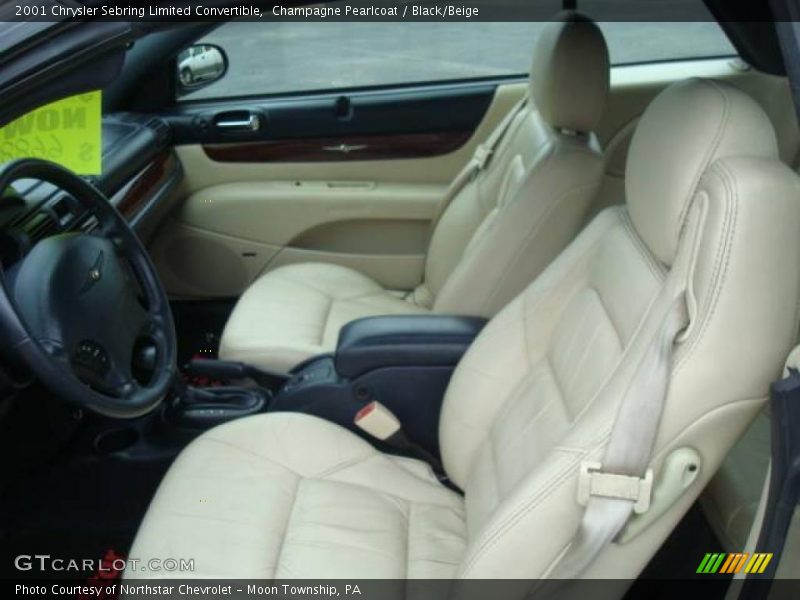 Champagne Pearlcoat / Black/Beige 2001 Chrysler Sebring Limited Convertible