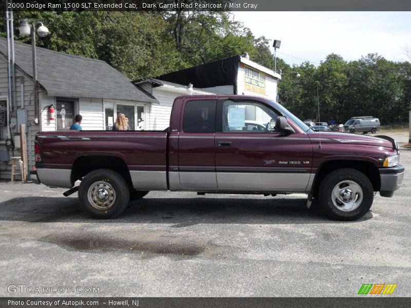 Dark Garnet Red Pearlcoat / Mist Gray 2000 Dodge Ram 1500 SLT Extended Cab