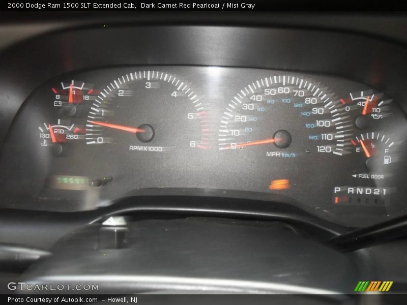 Dark Garnet Red Pearlcoat / Mist Gray 2000 Dodge Ram 1500 SLT Extended Cab