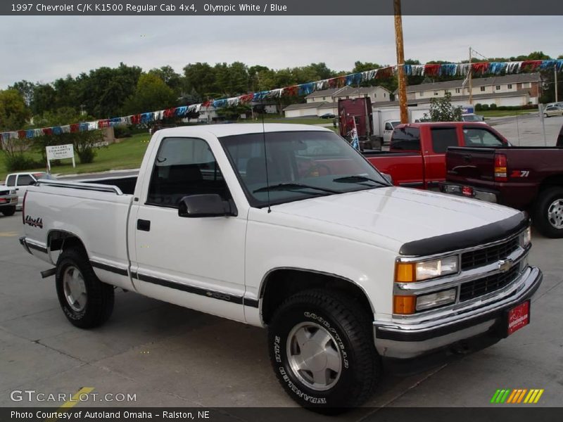 Olympic White / Blue 1997 Chevrolet C/K K1500 Regular Cab 4x4