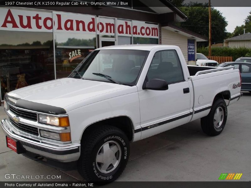 Olympic White / Blue 1997 Chevrolet C/K K1500 Regular Cab 4x4