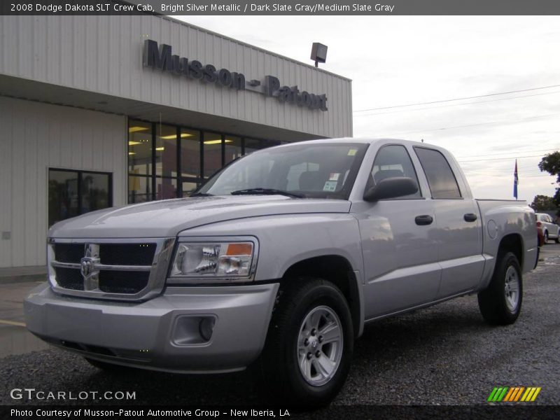 Bright Silver Metallic / Dark Slate Gray/Medium Slate Gray 2008 Dodge Dakota SLT Crew Cab