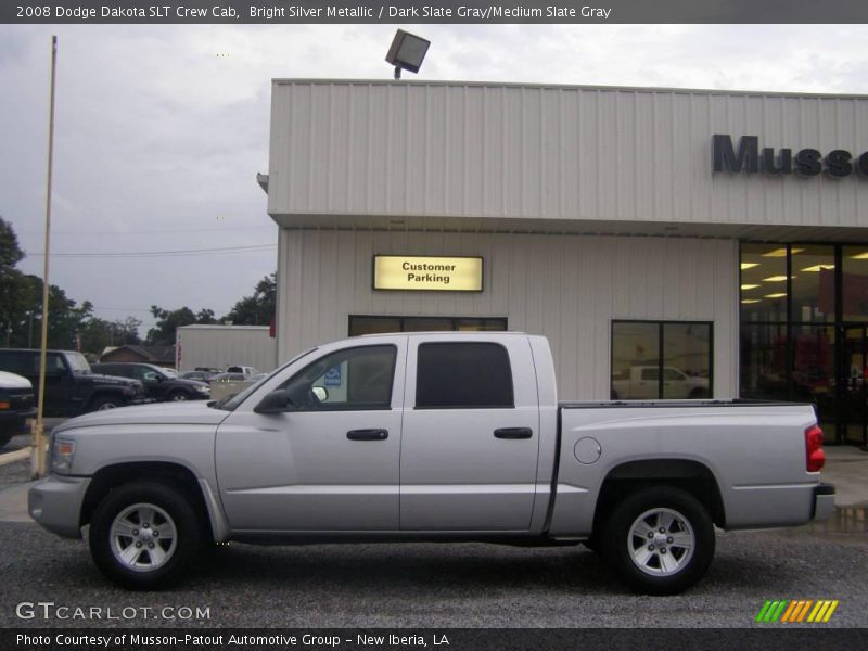 Bright Silver Metallic / Dark Slate Gray/Medium Slate Gray 2008 Dodge Dakota SLT Crew Cab