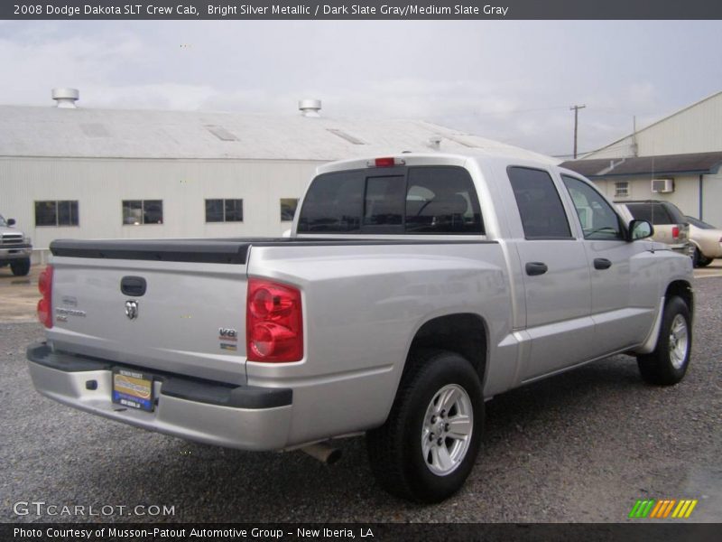 Bright Silver Metallic / Dark Slate Gray/Medium Slate Gray 2008 Dodge Dakota SLT Crew Cab
