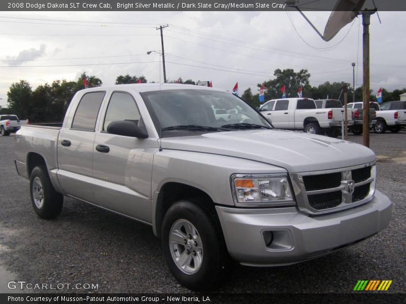 Bright Silver Metallic / Dark Slate Gray/Medium Slate Gray 2008 Dodge Dakota SLT Crew Cab
