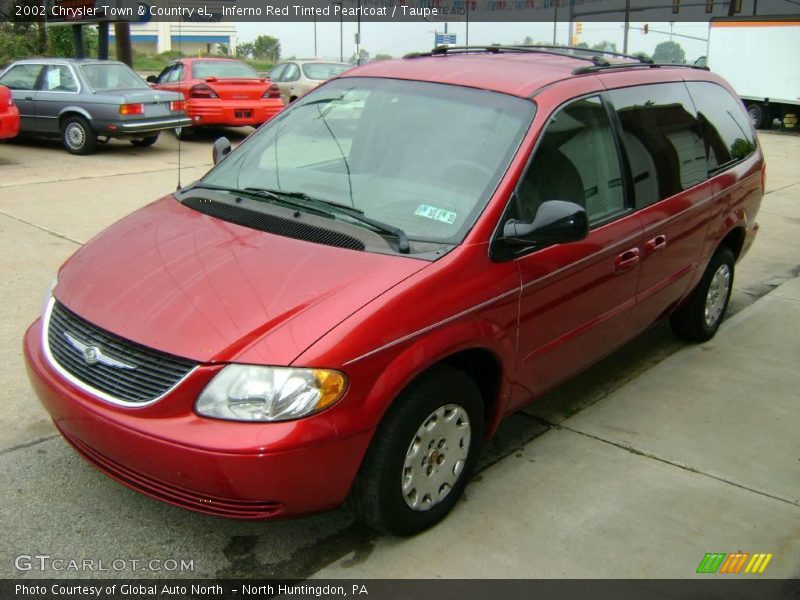 Inferno Red Tinted Pearlcoat / Taupe 2002 Chrysler Town & Country eL