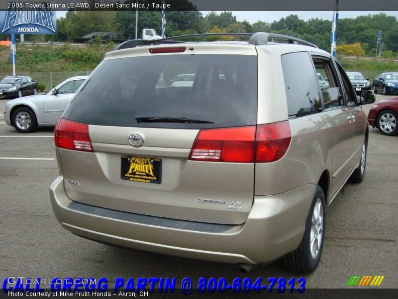 Desert Sand Mica / Taupe 2005 Toyota Sienna LE AWD
