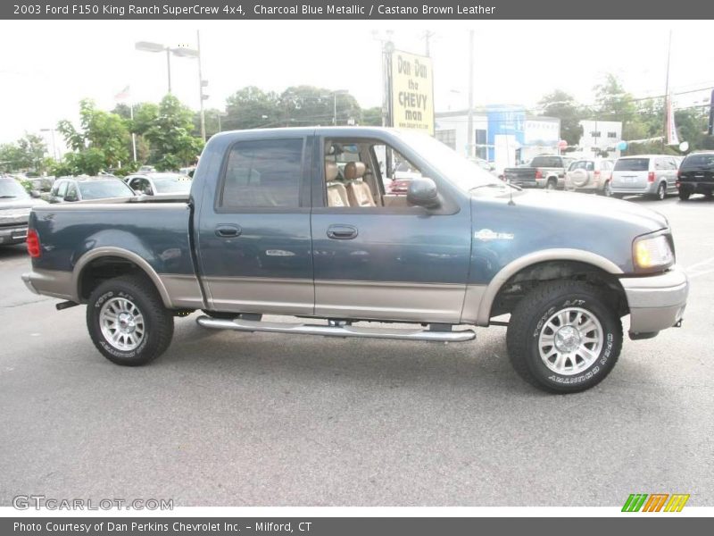 Charcoal Blue Metallic / Castano Brown Leather 2003 Ford F150 King Ranch SuperCrew 4x4