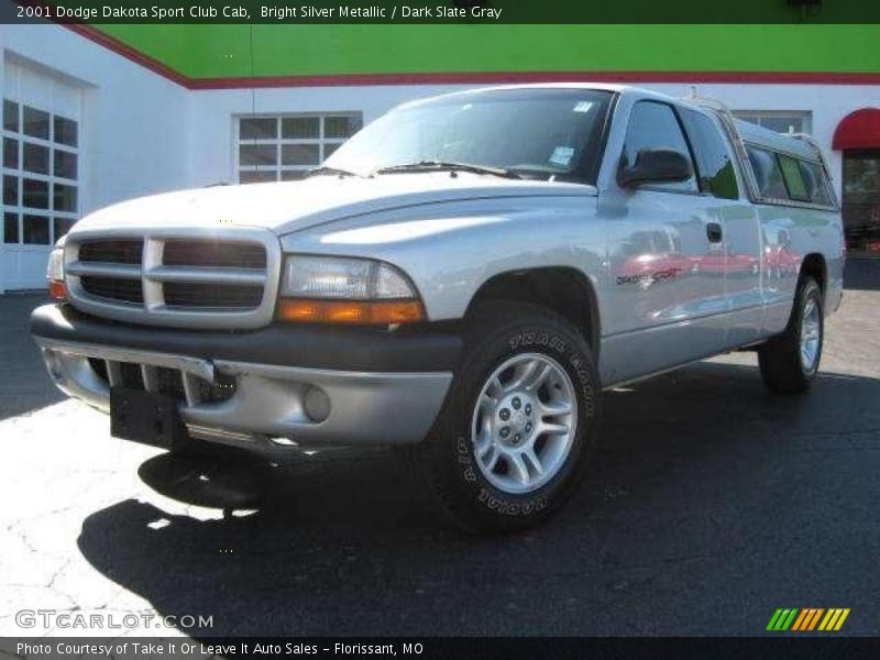 Bright Silver Metallic / Dark Slate Gray 2001 Dodge Dakota Sport Club Cab