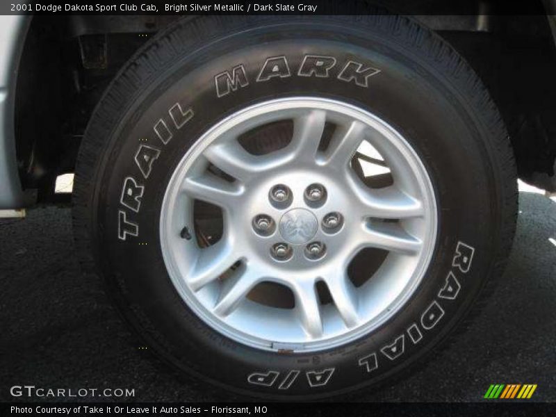 Bright Silver Metallic / Dark Slate Gray 2001 Dodge Dakota Sport Club Cab
