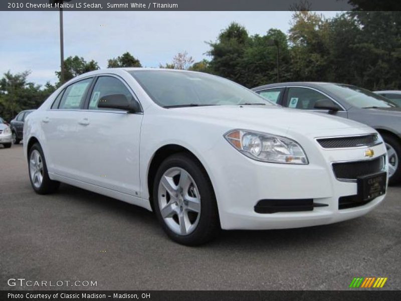 Summit White / Titanium 2010 Chevrolet Malibu LS Sedan