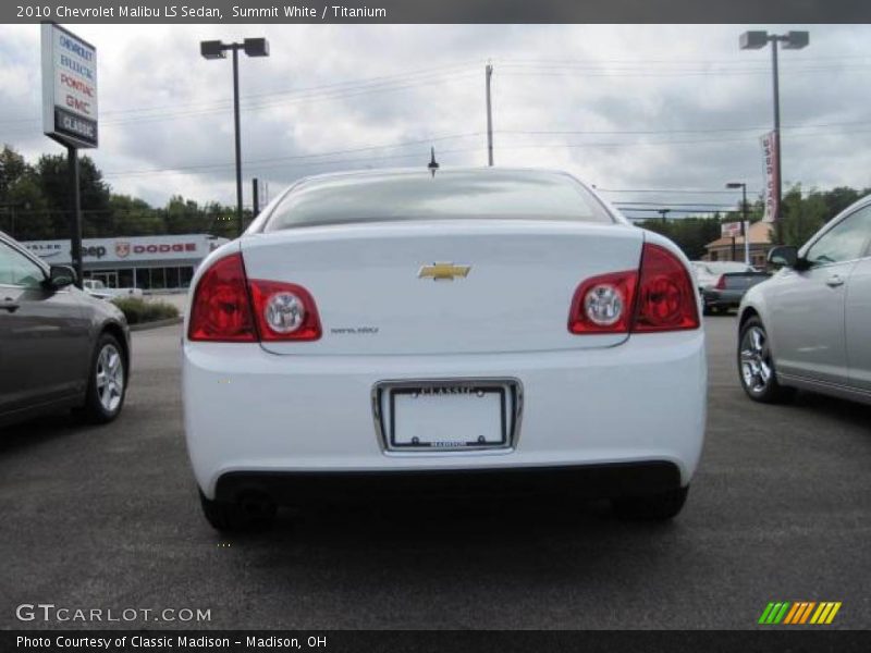 Summit White / Titanium 2010 Chevrolet Malibu LS Sedan