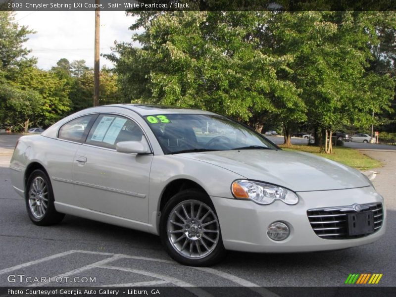 Satin White Pearlcoat / Black 2003 Chrysler Sebring LXi Coupe