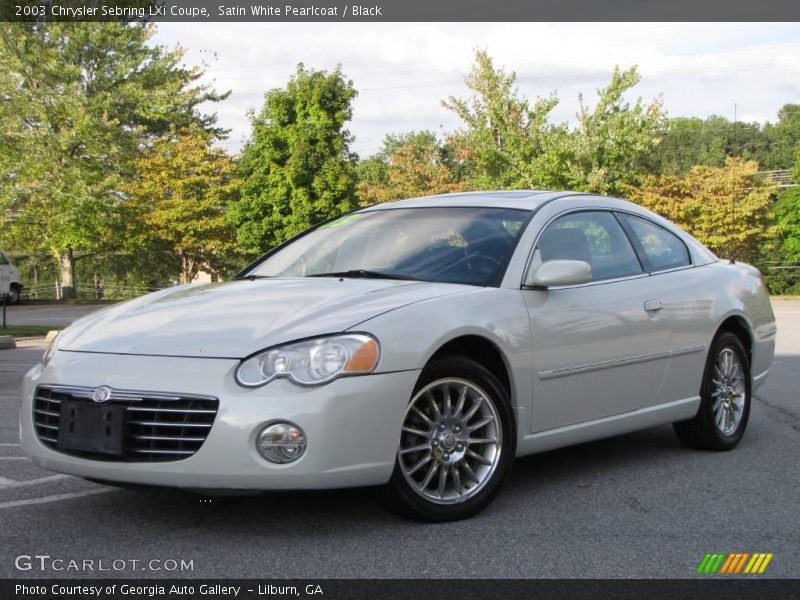 Satin White Pearlcoat / Black 2003 Chrysler Sebring LXi Coupe