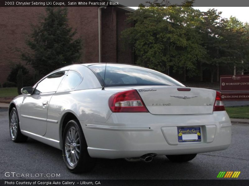 Satin White Pearlcoat / Black 2003 Chrysler Sebring LXi Coupe