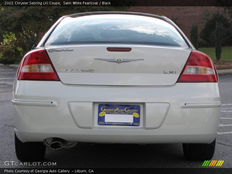 Satin White Pearlcoat / Black 2003 Chrysler Sebring LXi Coupe