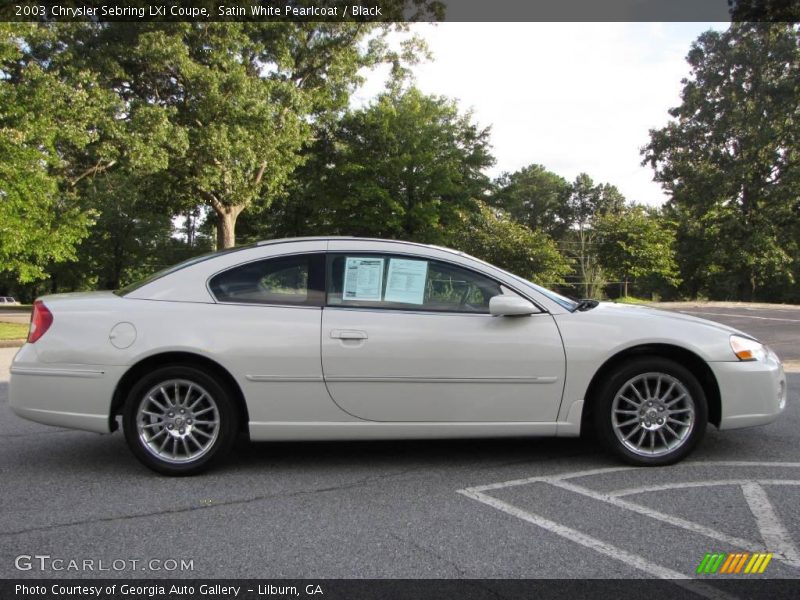 Satin White Pearlcoat / Black 2003 Chrysler Sebring LXi Coupe