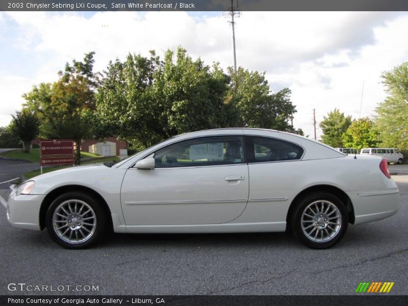 Satin White Pearlcoat / Black 2003 Chrysler Sebring LXi Coupe