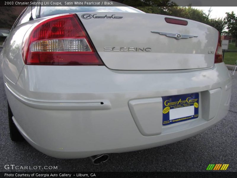 Satin White Pearlcoat / Black 2003 Chrysler Sebring LXi Coupe
