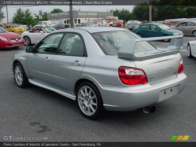 Platinum Silver Metallic / Black/Blue Ecsaine 2005 Subaru Impreza WRX STi