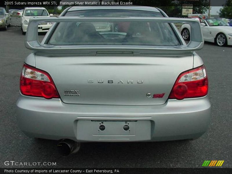 Platinum Silver Metallic / Black/Blue Ecsaine 2005 Subaru Impreza WRX STi