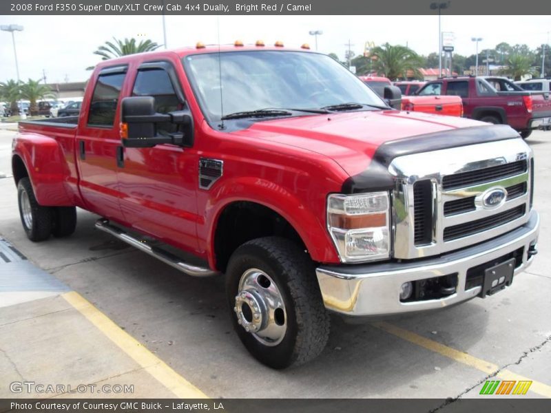 Bright Red / Camel 2008 Ford F350 Super Duty XLT Crew Cab 4x4 Dually