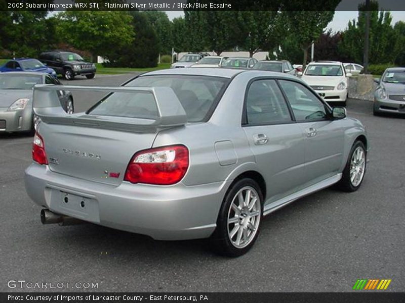 Platinum Silver Metallic / Black/Blue Ecsaine 2005 Subaru Impreza WRX STi