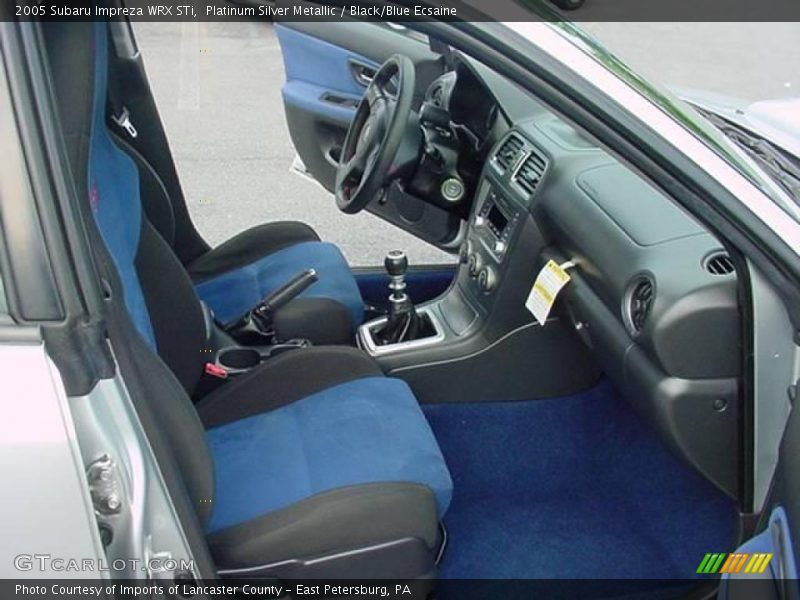 Platinum Silver Metallic / Black/Blue Ecsaine 2005 Subaru Impreza WRX STi