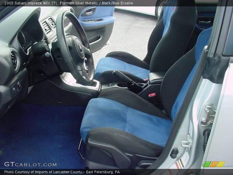 Platinum Silver Metallic / Black/Blue Ecsaine 2005 Subaru Impreza WRX STi