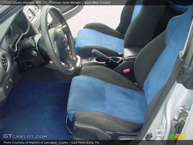 Platinum Silver Metallic / Black/Blue Ecsaine 2005 Subaru Impreza WRX STi