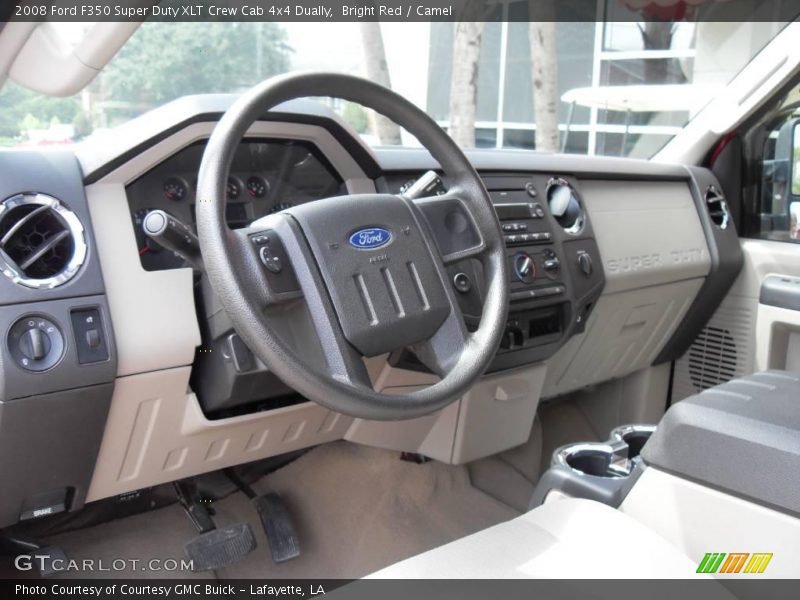 Bright Red / Camel 2008 Ford F350 Super Duty XLT Crew Cab 4x4 Dually
