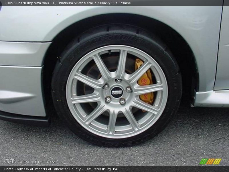 Platinum Silver Metallic / Black/Blue Ecsaine 2005 Subaru Impreza WRX STi