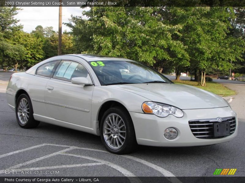 Satin White Pearlcoat / Black 2003 Chrysler Sebring LXi Coupe