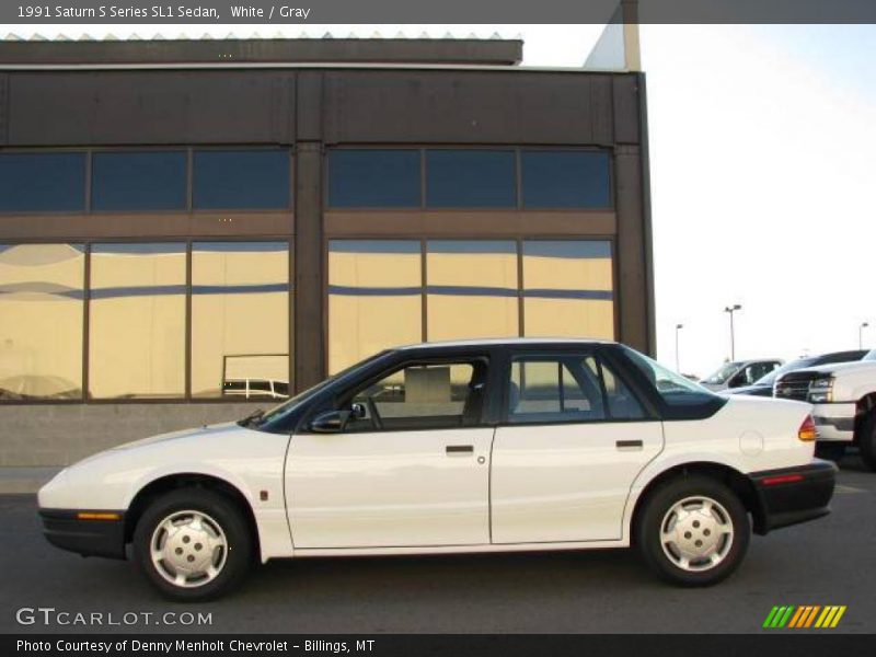 White / Gray 1991 Saturn S Series SL1 Sedan