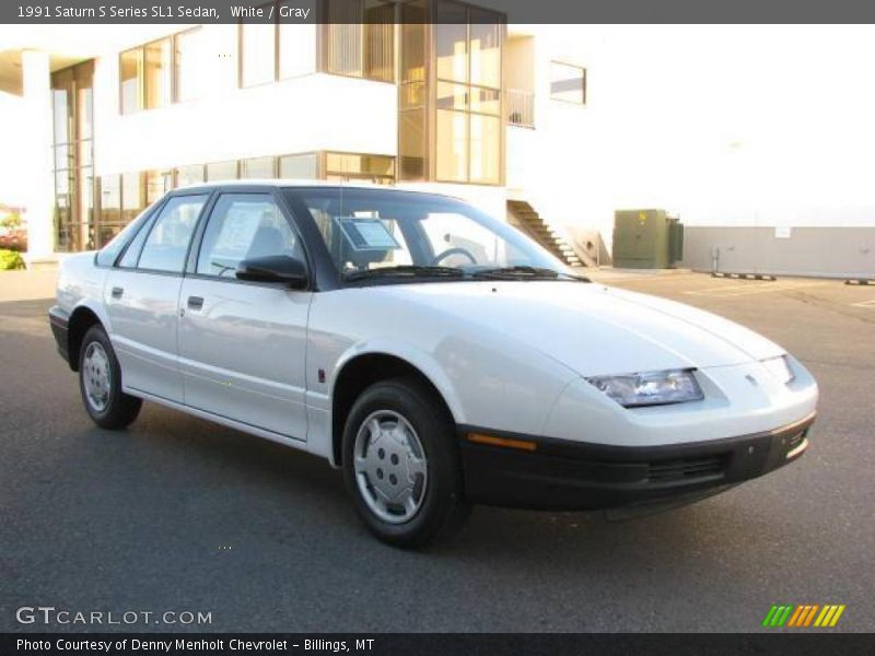 White / Gray 1991 Saturn S Series SL1 Sedan